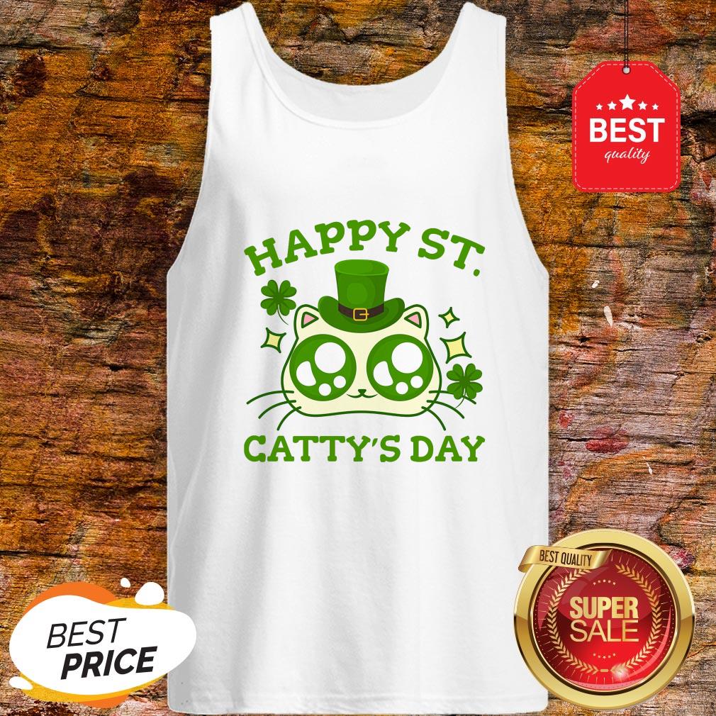 Happy St. Catty’s Day St Patricks Funny Cat Clover Shirt