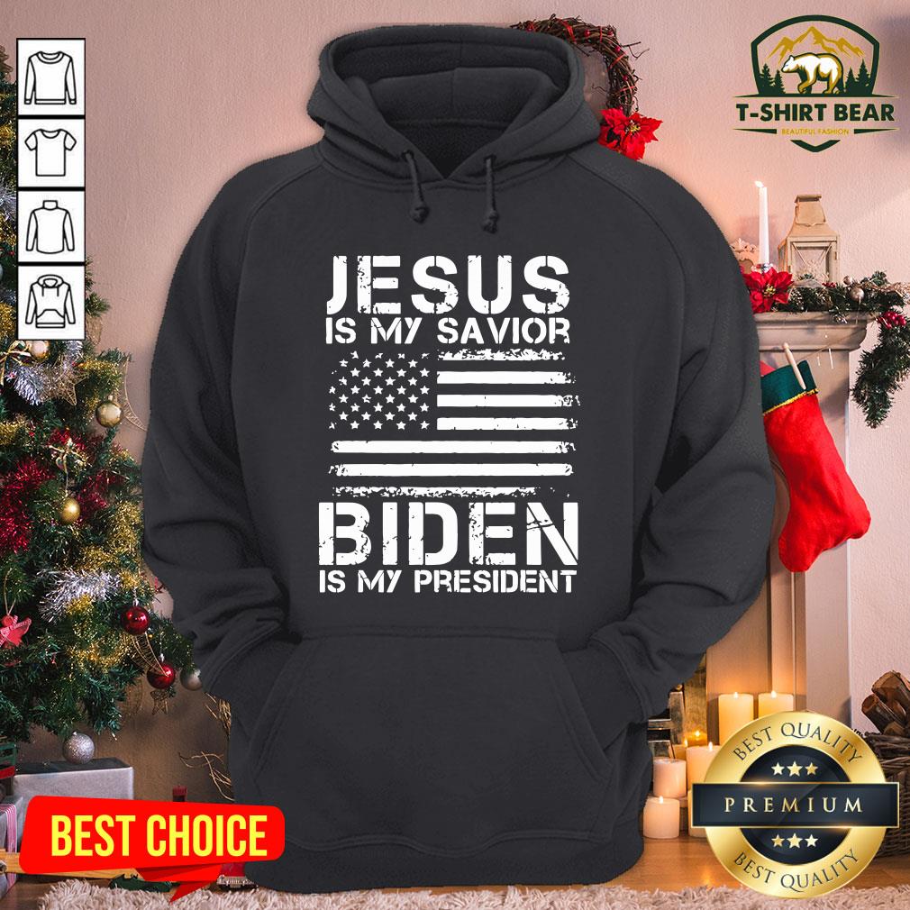 Top Jesus Is My Savior Biden Is My President American Flag Shirt