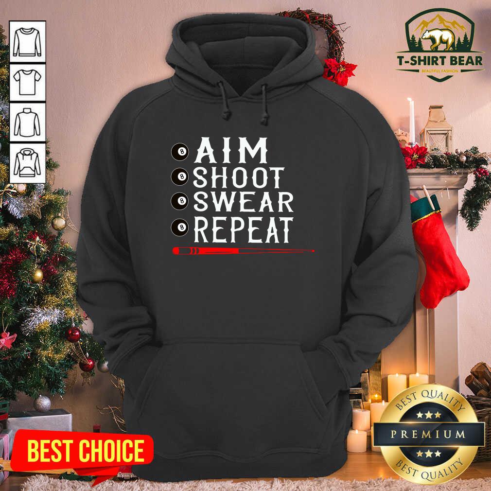 Premium Aim Shoot Swear Repeat Billiards Christmas Shirt