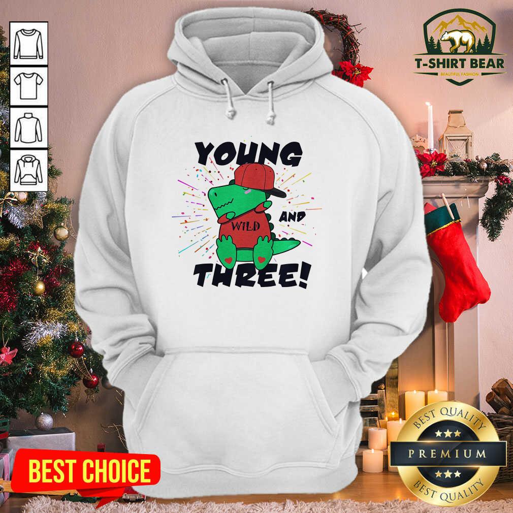 Lovely Young Wild And Three Dabbing Dinosaur Trex Birthday Shirt