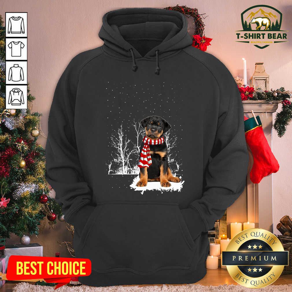 Pretty Rottweiler Snow Scarf Christmas Shirt