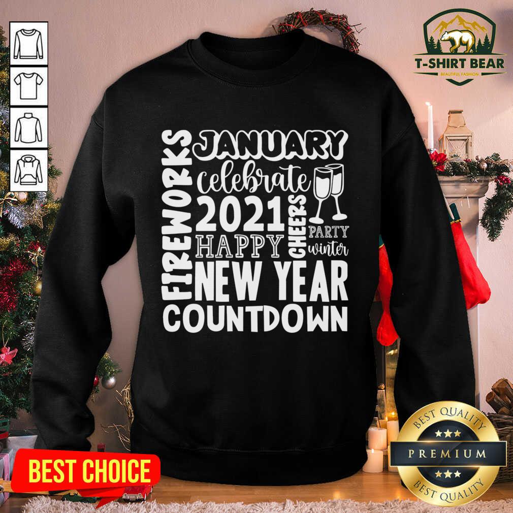 Hot 2021 Happy New Year Cheers Celebrate Countdown Fireworks Shirt