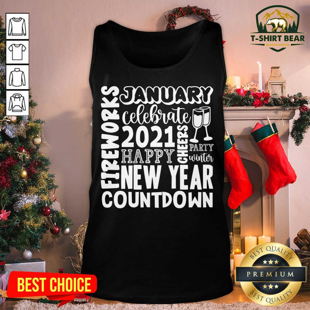 Hot 2021 Happy New Year Cheers Celebrate Countdown Fireworks Shirt