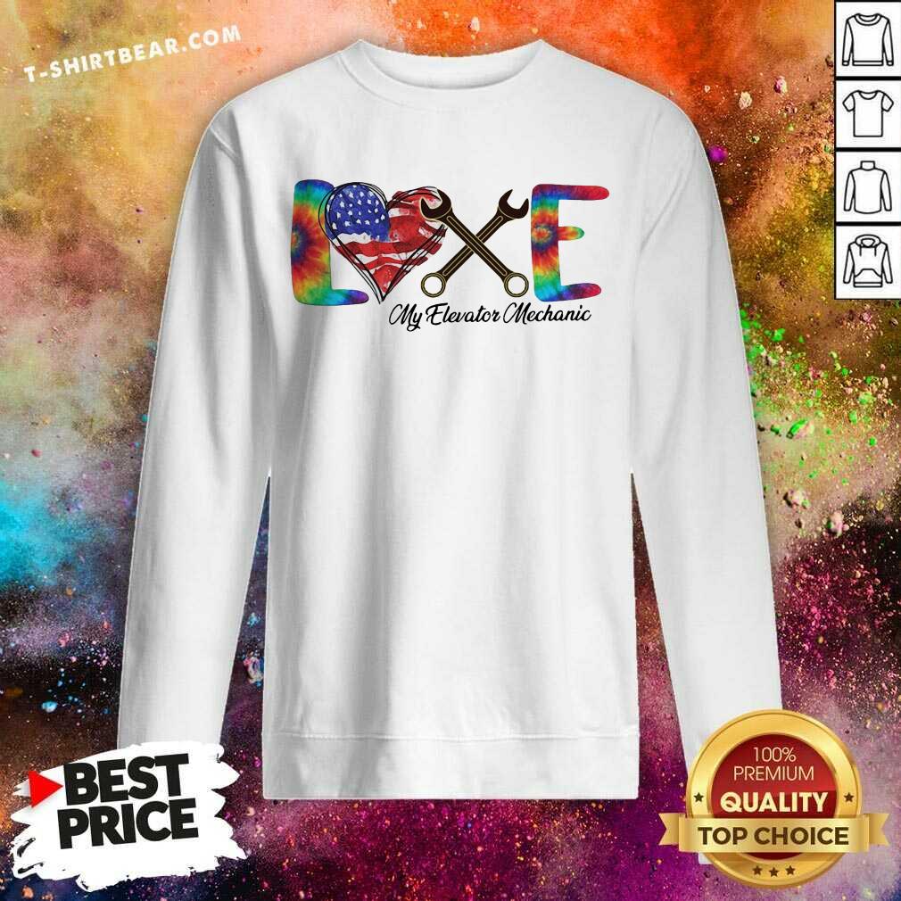 Hot Love My Elevator Mechanic American Flag Independence Day Shirt