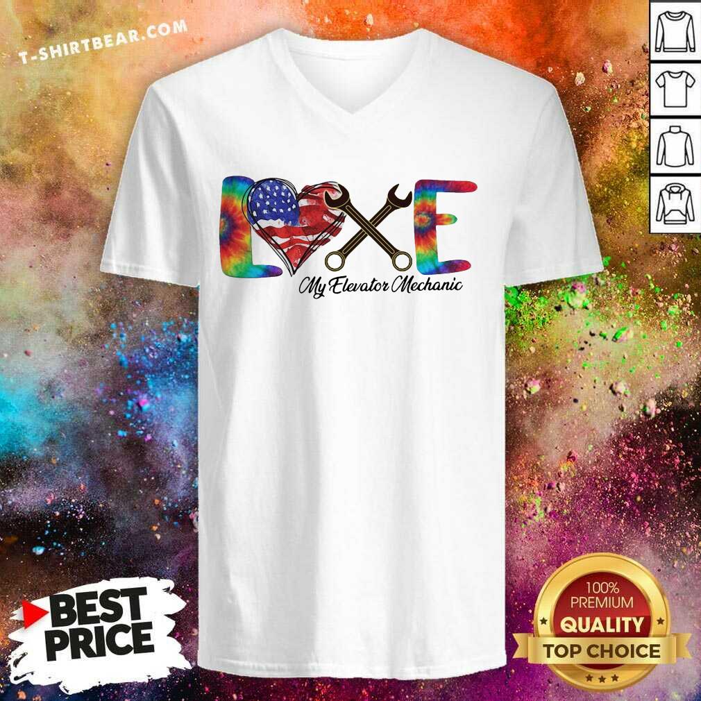 Hot Love My Elevator Mechanic American Flag Independence Day Shirt