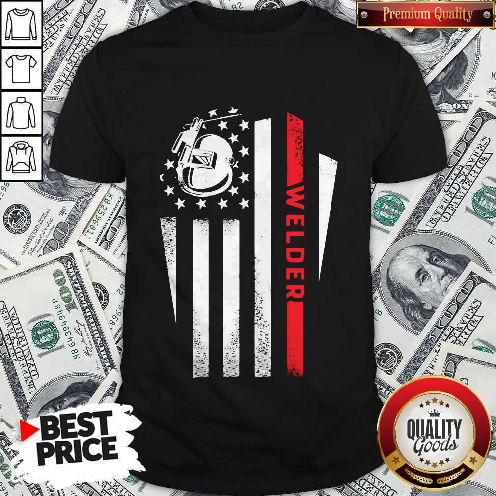 Hot Welder American Flag Red Black White Shirt