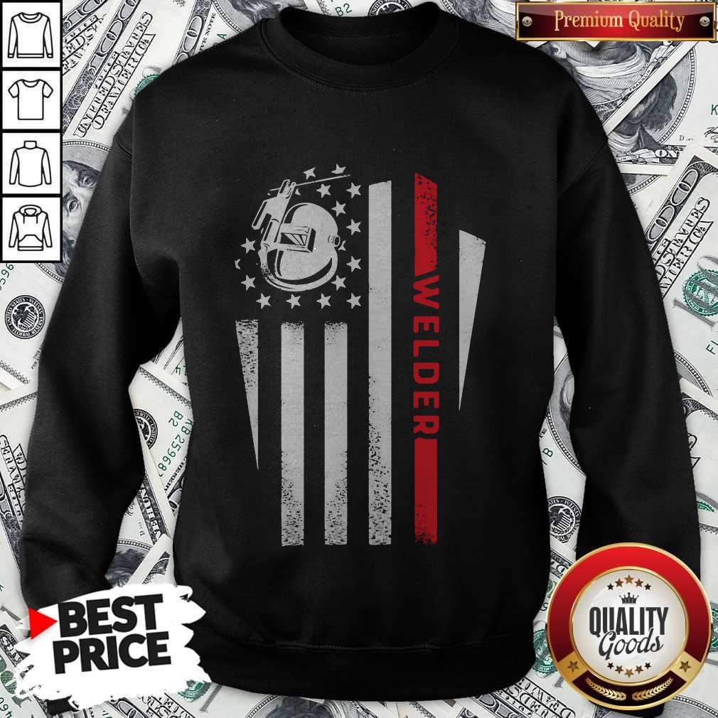 Hot Welder American Flag Red Black White Shirt