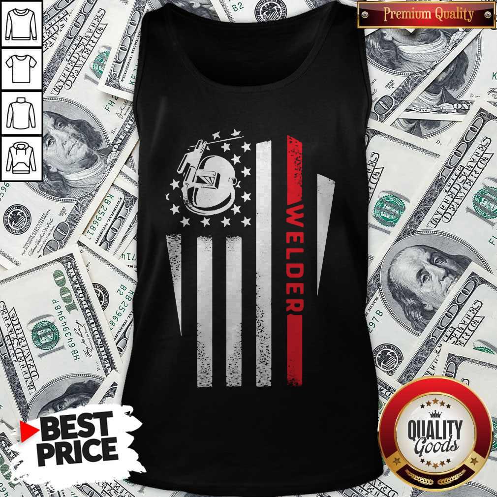 Hot Welder American Flag Red Black White Shirt