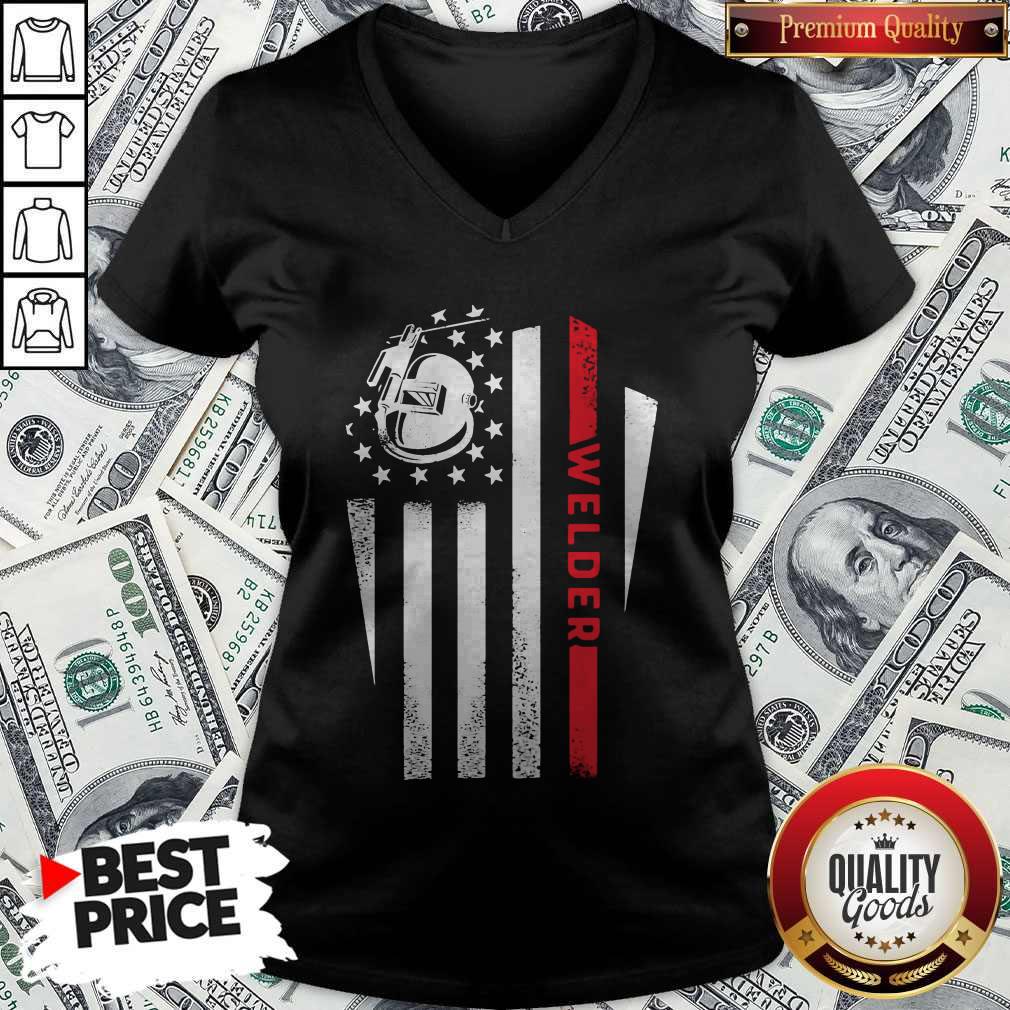 Hot Welder American Flag Red Black White Shirt