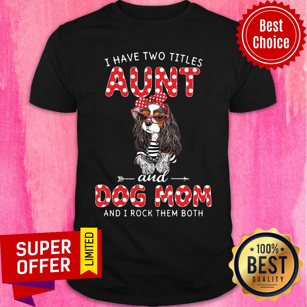 I Have Two Titles Aunt And Dog Mom Rock Shirt