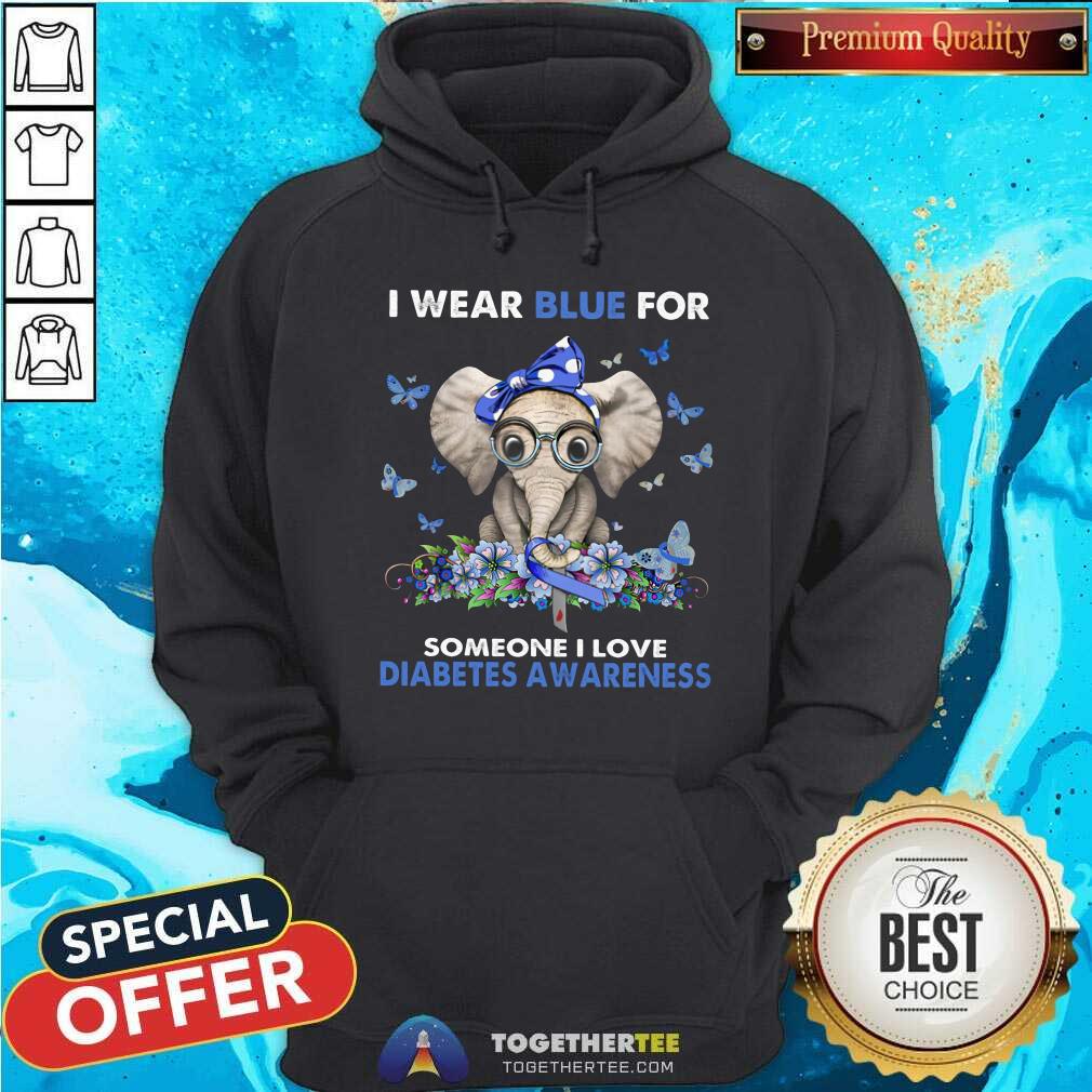 I Wear Blue For Someone I Love Diabetes Awareness Elephant Shirt