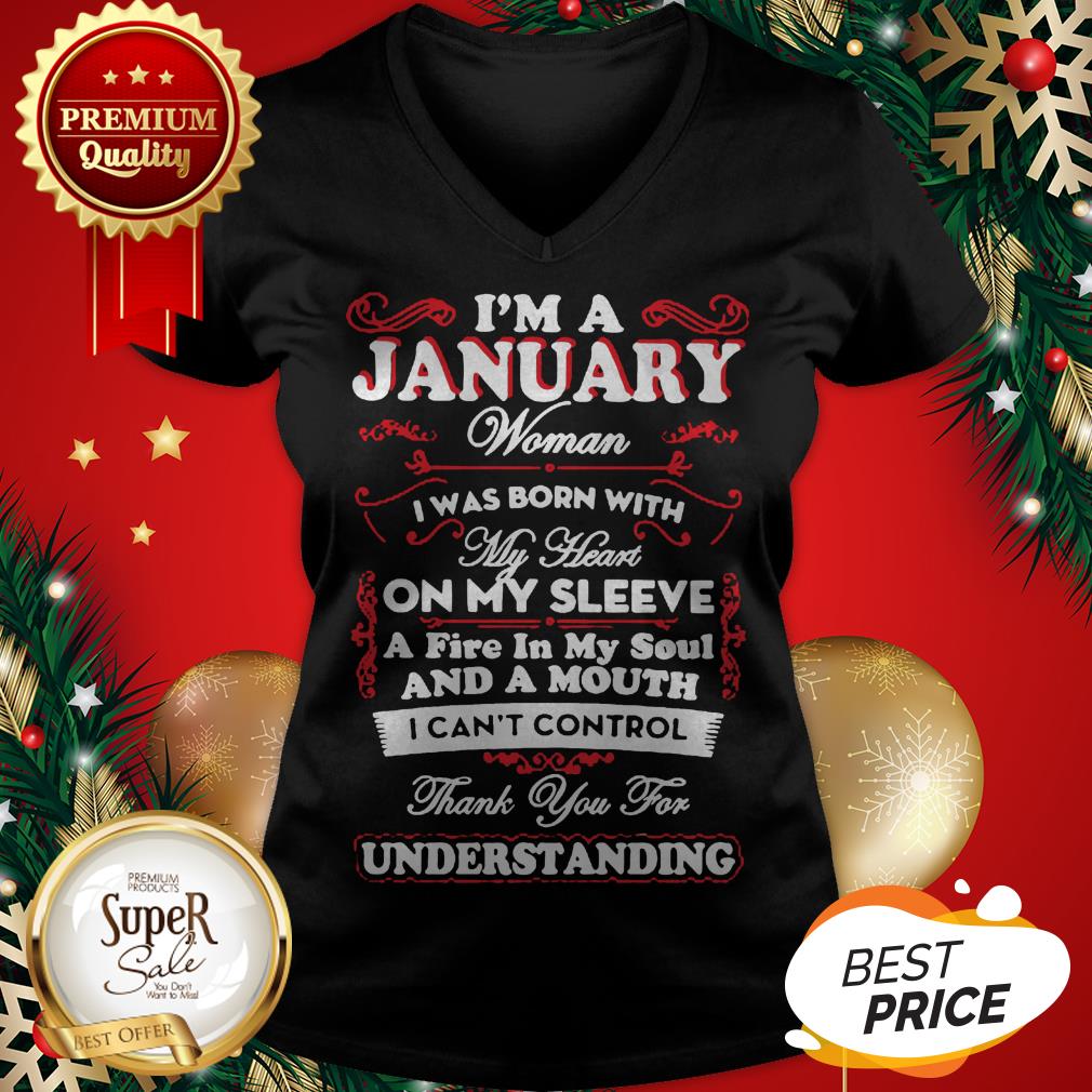 I’m A January Woman I Was Born With My Heart On My Sleeve Shirt