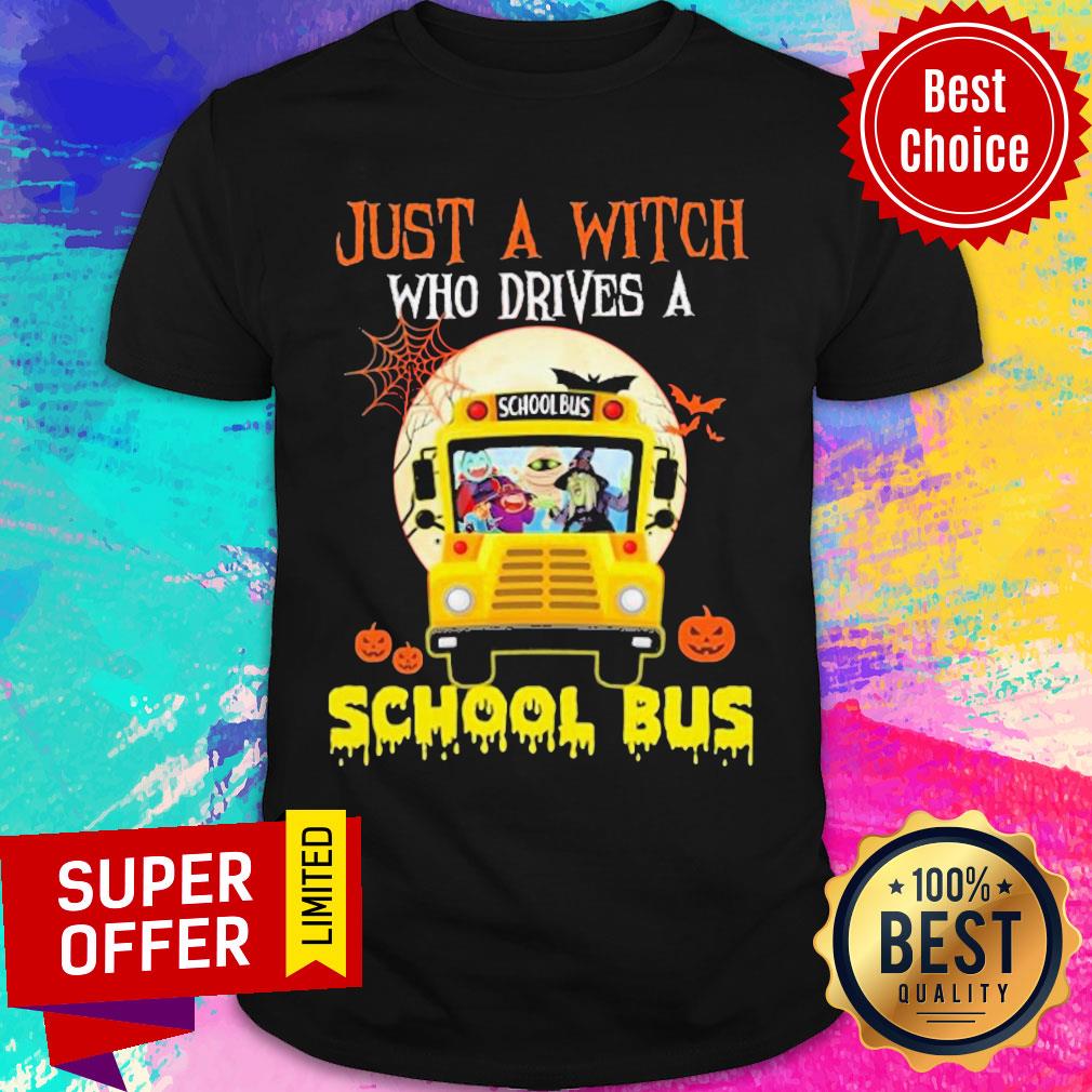Just A Witch Who Drives A School Bus Halloween Shirt