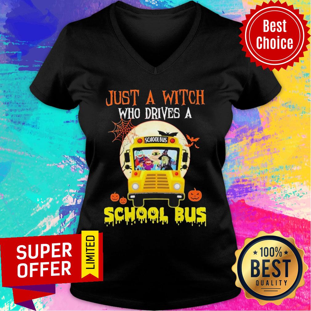 Just A Witch Who Drives A School Bus Halloween Shirt