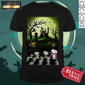 Snoopy Abbey Road Halloween Moon Shirt