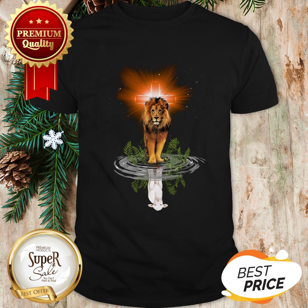 Lion Cross Jesus Reflection Water Mirror Sheep Shirt