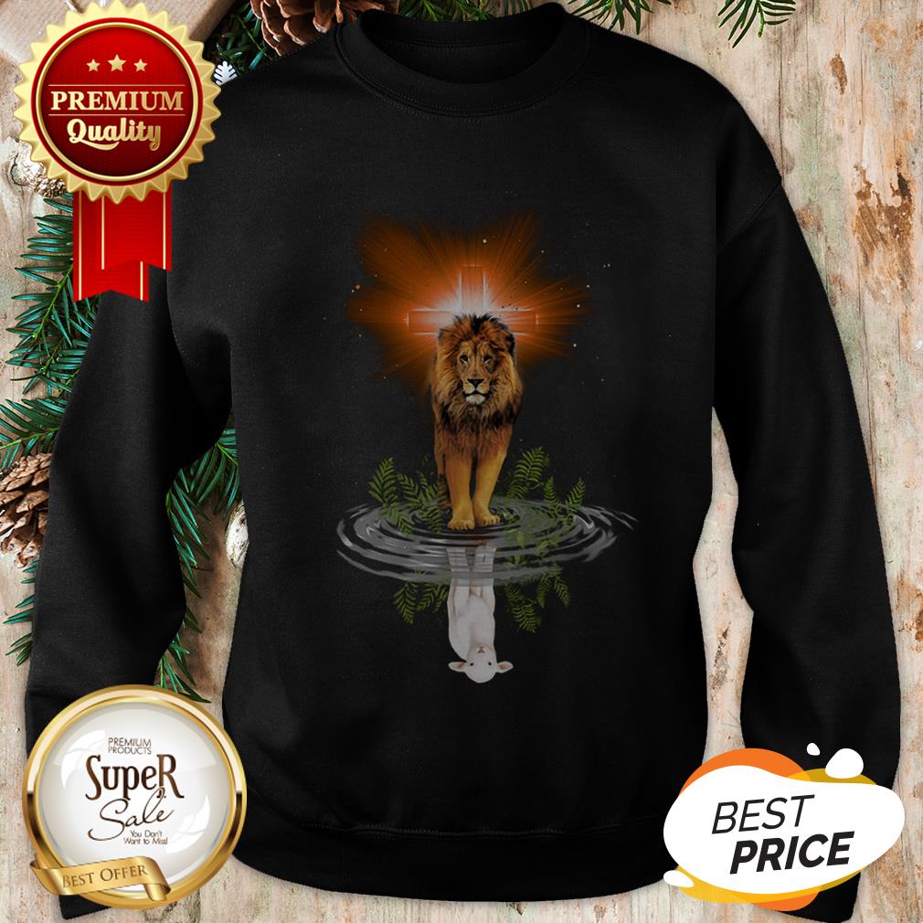 Lion Cross Jesus Reflection Water Mirror Sheep Shirt