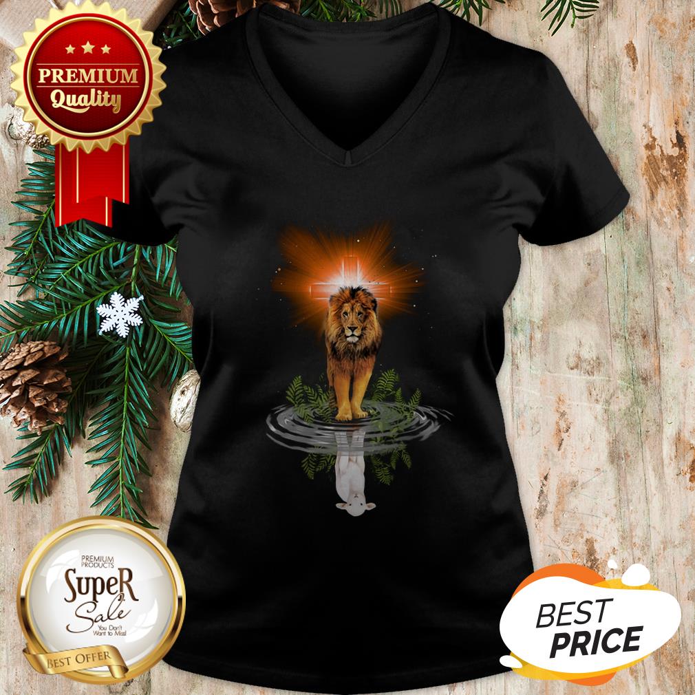 Lion Cross Jesus Reflection Water Mirror Sheep Shirt