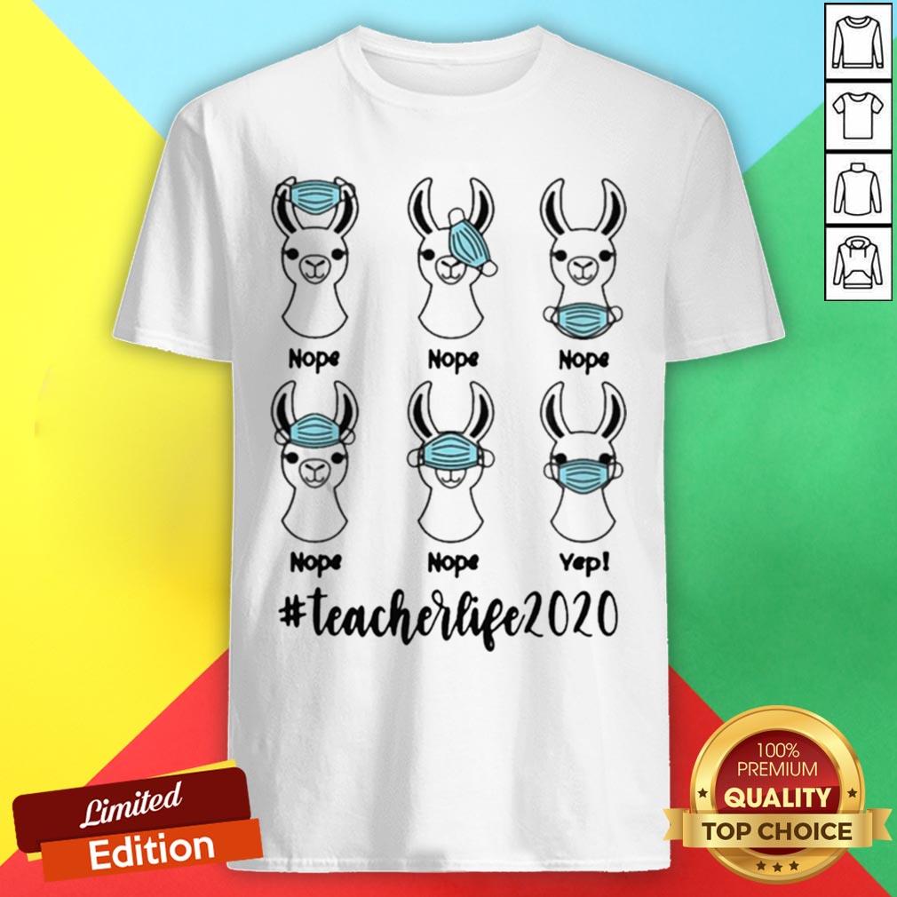 Llama Right Way To Wear Mask Teacherlife 2020 Shirt
