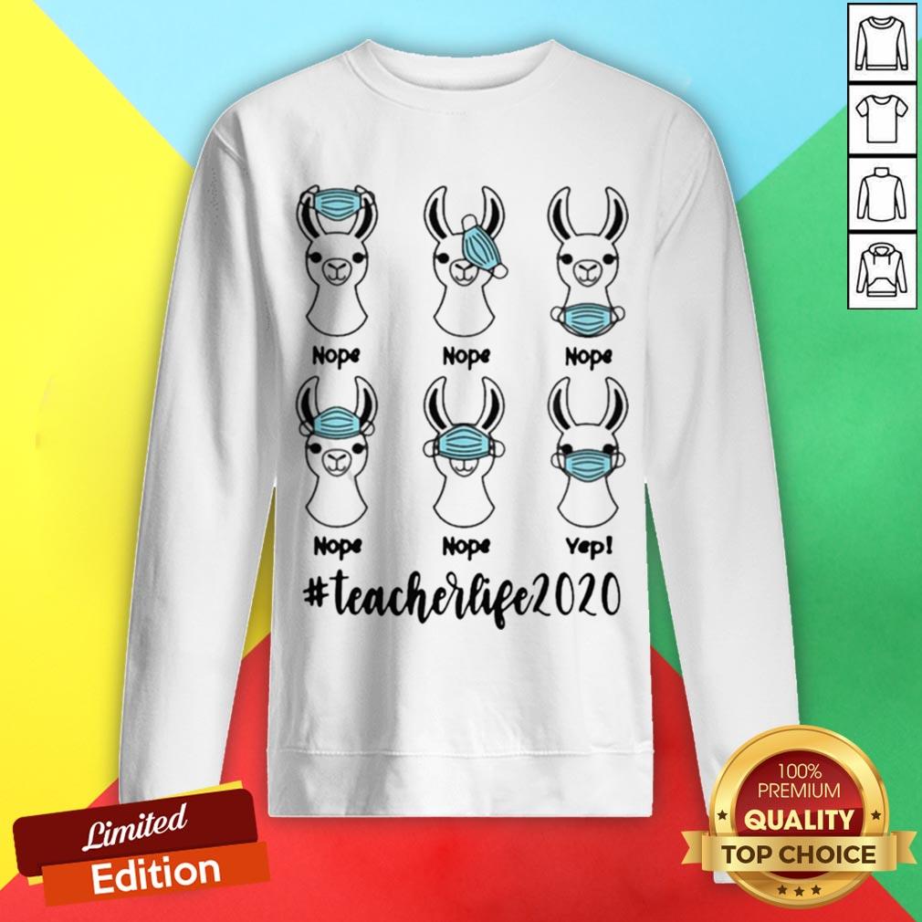Llama Right Way To Wear Mask Teacherlife 2020 Shirt