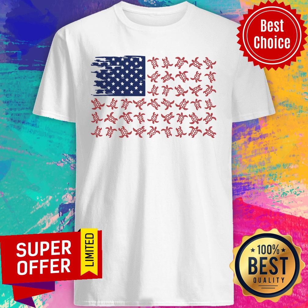 Love Turlte American Flag Shirt