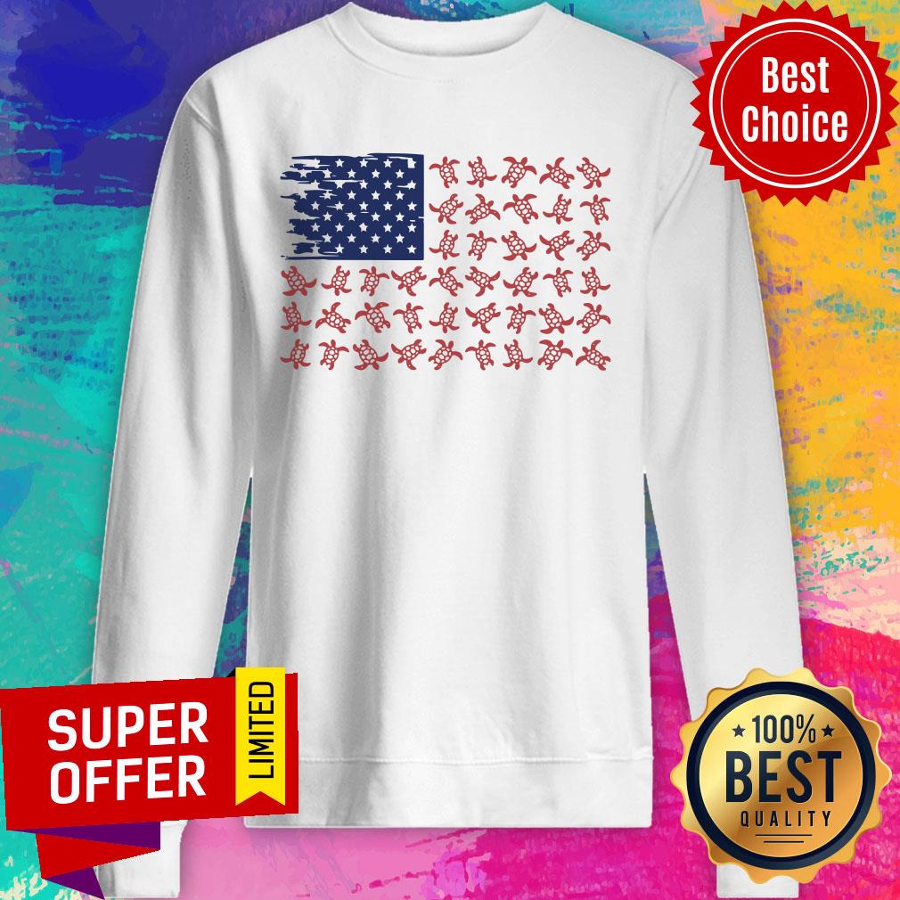 Love Turlte American Flag Shirt