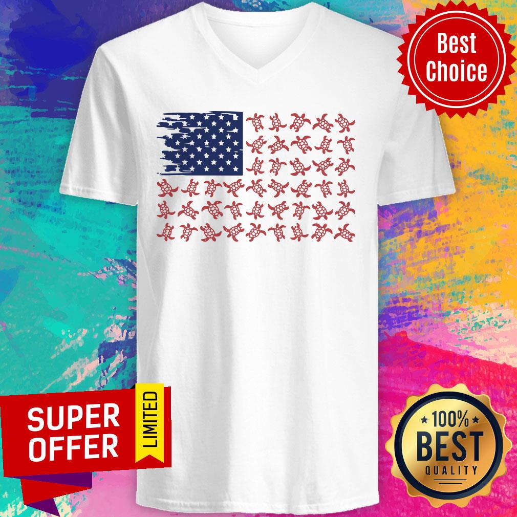 Love Turlte American Flag Shirt