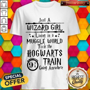 Harry Potter Just A Wizard Girl Living In A Muggle World Took The Hogwarts Train Going Anywhere Shirt
