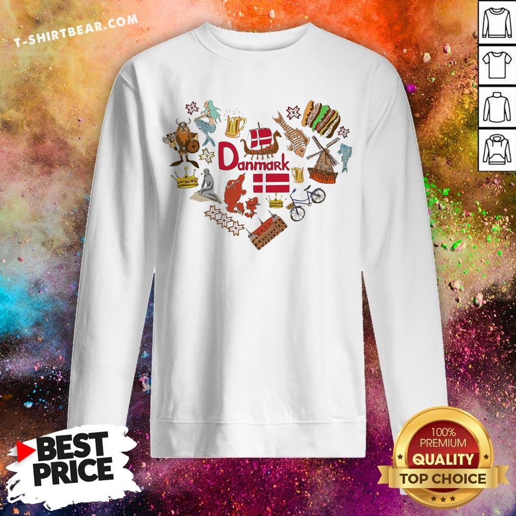 Cute Danish Symbols In Heart Shape Concept Shirt