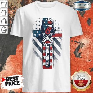 Official Phlebotomist American Flag Cross Shirt