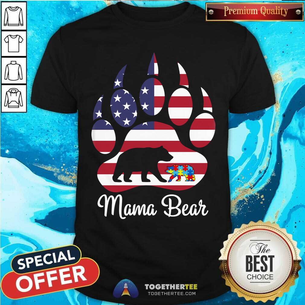 Mama Bear Paw American Flag Shirt