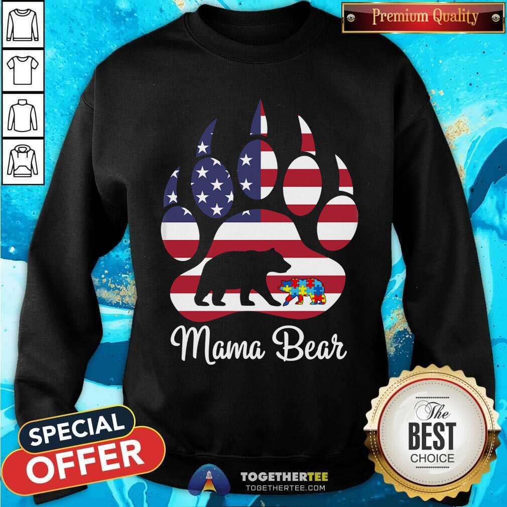 Mama Bear Paw American Flag Shirt