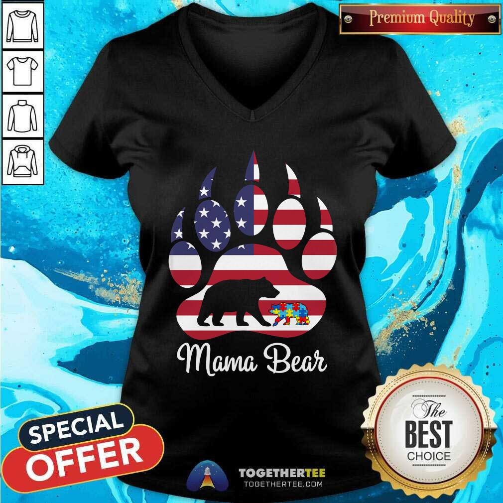 Mama Bear Paw American Flag Shirt