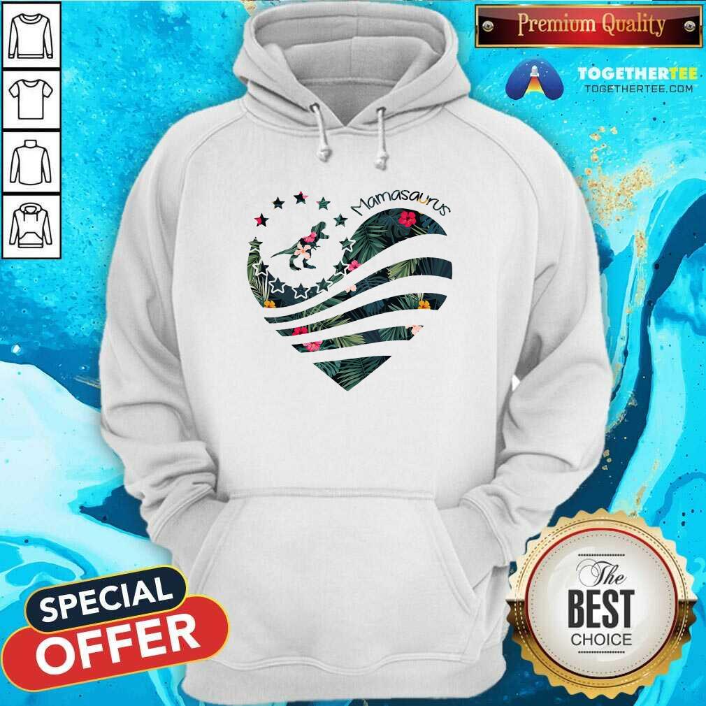 Mamasaurus Flower Heart Mothers Day Shirt