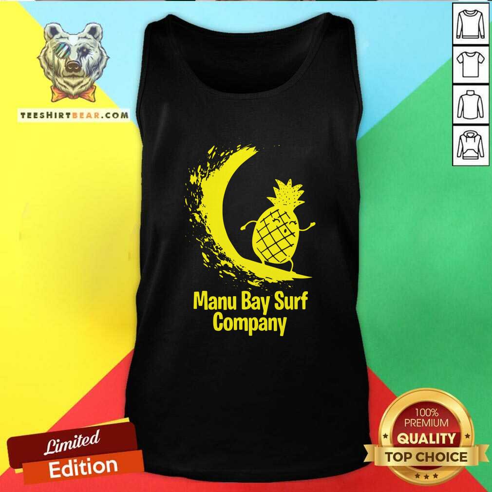 Manu Bay Surf Company New Zealand 10 Gold Surfing Pineapple Shirt