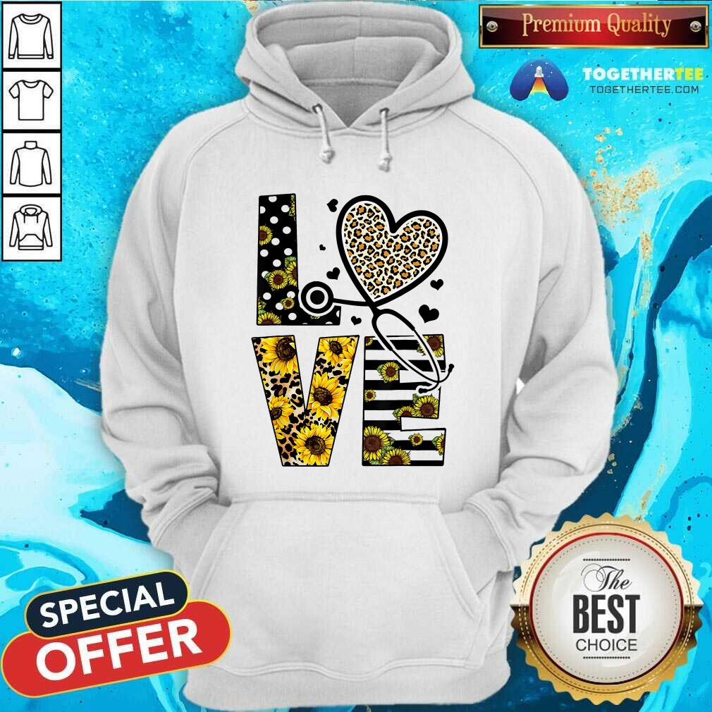 Medical Stethoscope Love Sunflower Leopard Shirt