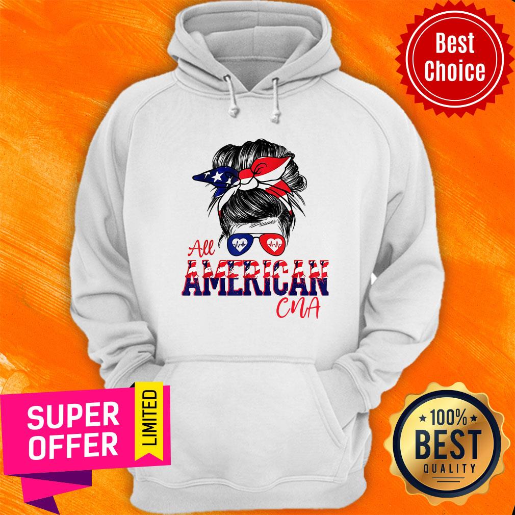 Messy Bun Girl American Flag CNA Glass Shirt