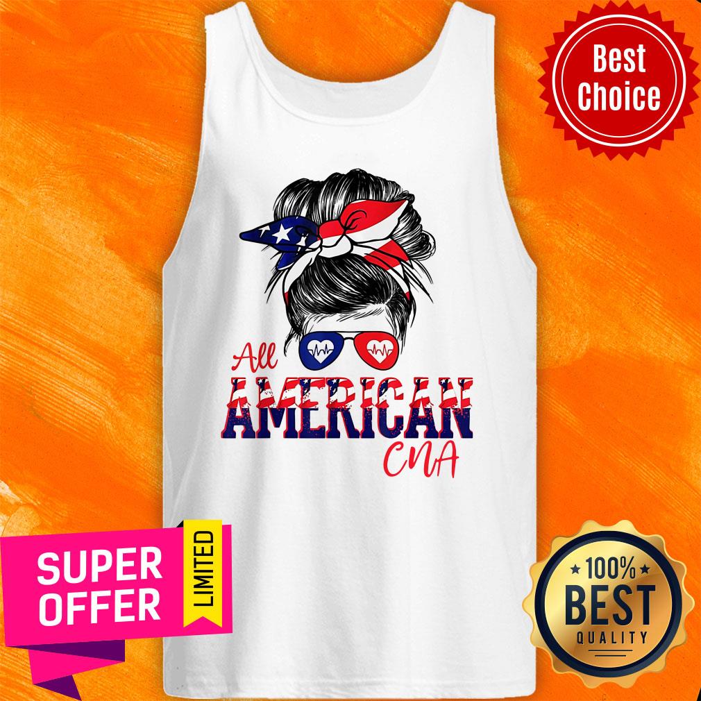 Messy Bun Girl American Flag CNA Glass Shirt