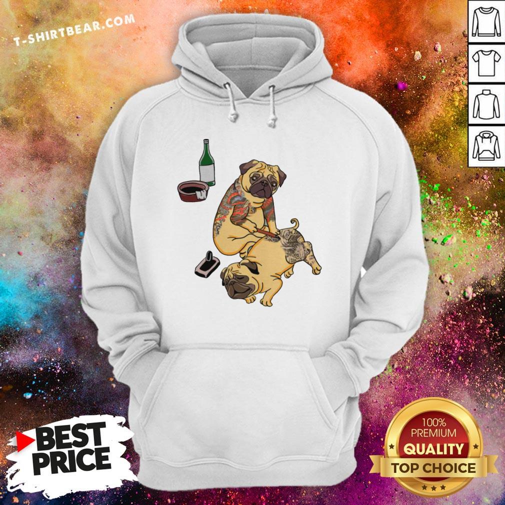 Funny Bulldog Drink And Tattoo Shirt