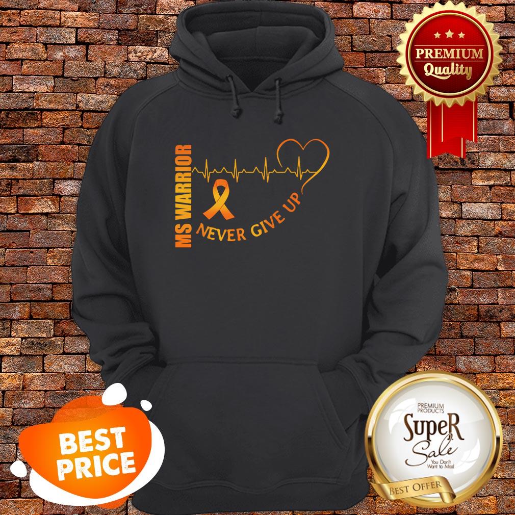 Ms Warrior Cancer Never Give Up Heartbeat Shirt