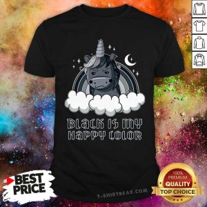 Grateful Unicorn Black Is My Happy Color Shirt