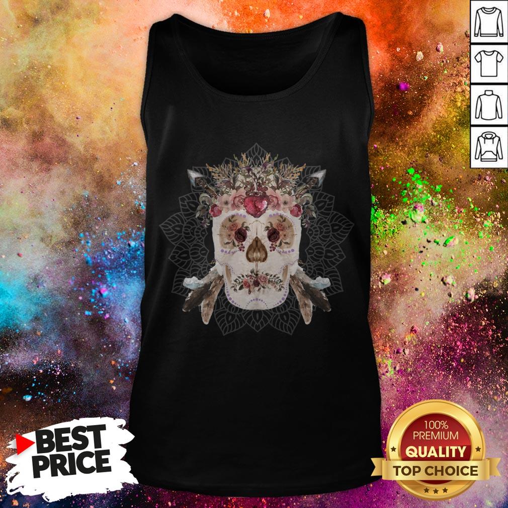 Native American Inspired Sugar Skulls Mandala Flowers Day Dead Shirt