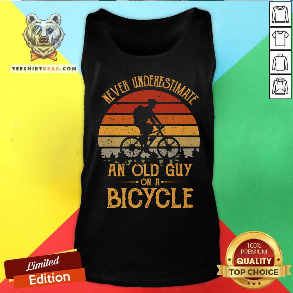 Never Underestimate AN Old Guy On A Bicycle Vintage Shirt