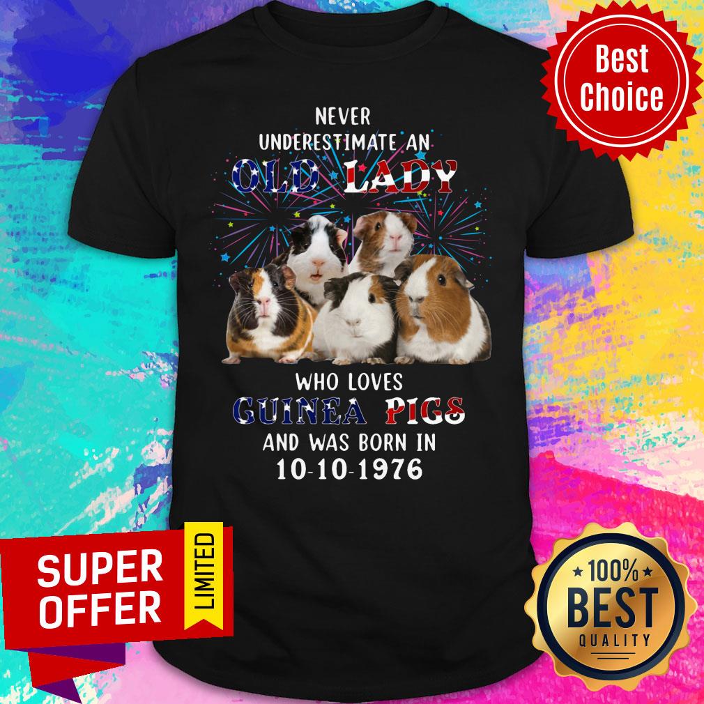Never Underestimate Old Lady Loves Guinea Pigs Shirt
