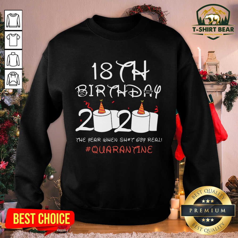 Nice 18th Birthday 2020 The Year When Shit Got Real Quarantine Shirt