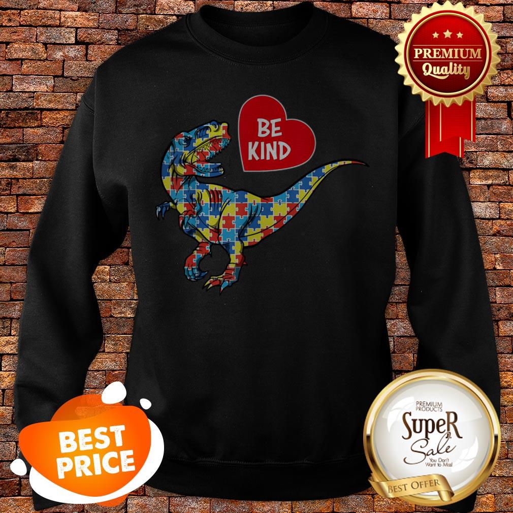 Nice Autism Awareness TRex Dinosaur Be Kind Puzzle Gift Men Women Shirt