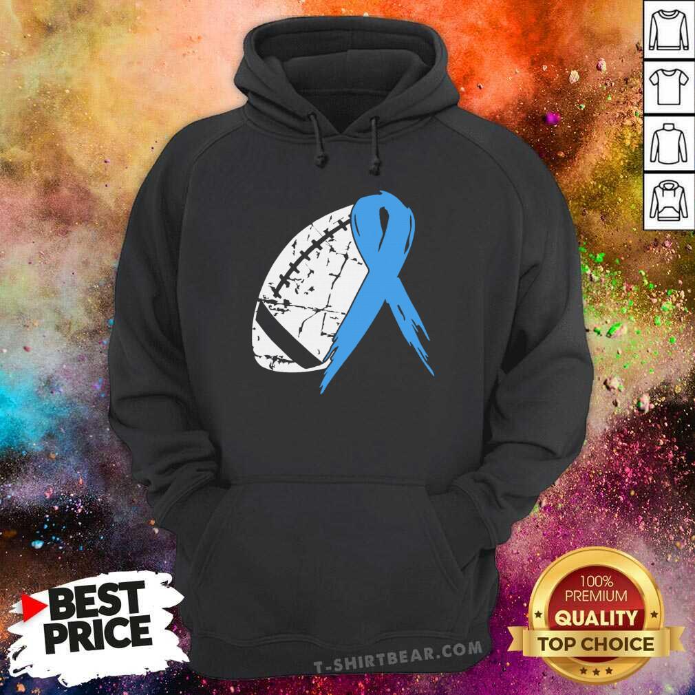 Nice Football Tackle Prostate Cancer Awareness Light Blue Ribbon Shirt