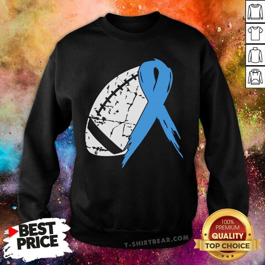 Nice Football Tackle Prostate Cancer Awareness Light Blue Ribbon Shirt