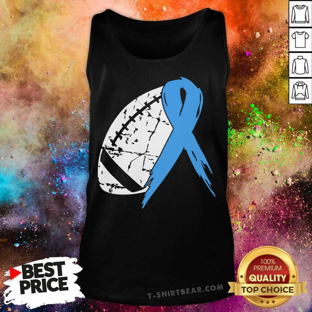 Nice Football Tackle Prostate Cancer Awareness Light Blue Ribbon Shirt