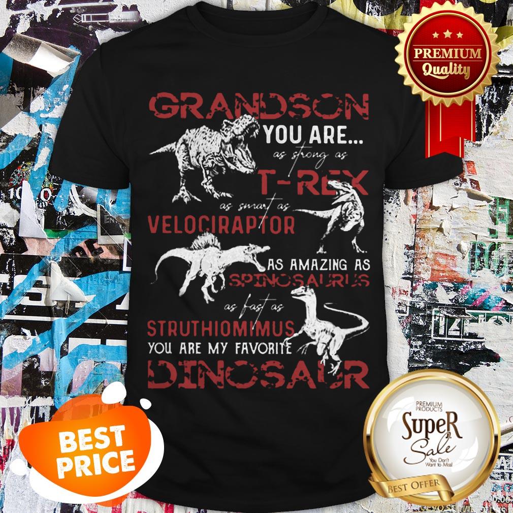 Nice Grandson You Are As Strong As T-Rex As Velociraptor Spinosaurus Shirt